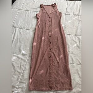 Dusty Pink Sleeveless Maxi Dress